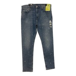 Levi's 512 Slim Taper Jeans with Distressed Paint Splatter Details size 38x34